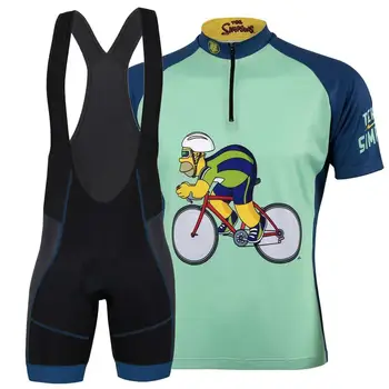 SIMPSONS Ciclism Îmbrăcăminte 2020 Personalizat Echipa de curse kit maneci scurte Jersey ciclism si salopete pantaloni scurți MTB biciclete rutier ciclism purta