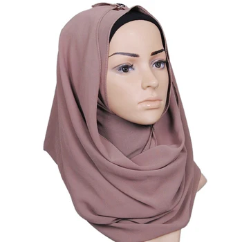 Siskakia 75*180 de Calitate Pearl Șifon Eșarfă Solid Femeile Musulmane Simplu Hijab Folie Malaezia Șaluri Bentita Eșarfe Hijabs 76 de culoare
