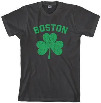 Threadrock Mens Boston Shamrock Verde Tricou Irlandez Mândrie