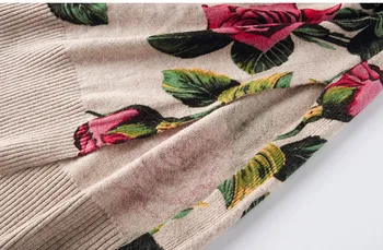 Toamna Iarna Casual Vintage Cald Florale Knited Rochie Pulover 2020 Imprimare 3XL Plus Dimensiunea Femei Elegante Bodycon Timp Pulovere de Lână