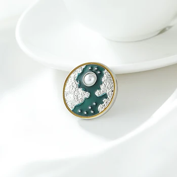 XIALUOKE de Moda Noua Geometrie Rotund Luna Perla Broșe Pentru Femei Guler Retro Pin Broșă Accesorii Bijuterii BR056
