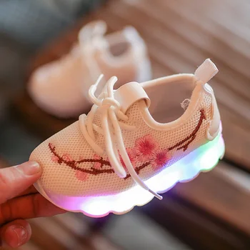 2020 Fierbinte Copii Pantofi Pentru Băieți Fete Luminoase, Pantofi Casual, Adidasi LED iluminat Copii Pantofi Strălucitori Cu Flori de Aer ochiurilor de Plasă Moale
