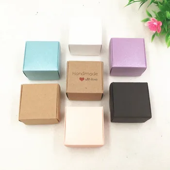 30 Buc 4x4x2.5cm multi-culoare cutie pătrată mini decor de nunta cutie de bomboane de biscuiti petală cutie