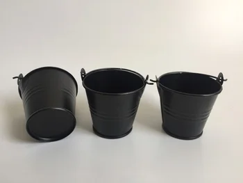 30Pcs/Lot Negru D6*H5CM Metal Găleți Găleată vasos para jardim galvanizat Mici Vase de Pepinieră