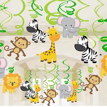 30pcs PVC Ornament Cadou de Desene animate Zoo Fundaluri Drăguț Copii, Petrecere Copil de Dus Decor de Ziua Agățat Vârtej Set Acasă Temă Junglă