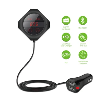 6-în-1 de Mâini Libere Bluetooth fără Fir Transmițător FM Modulator Auto MP3 Player TF/SD Card de Memorie USB LCD Accesorii Auto