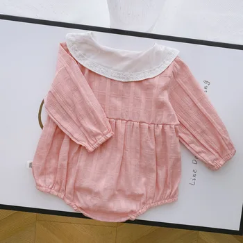 Copil nou-născut fata maneca Lunga flori mozaic salopete costume ruched copil copil copil salopete haine set 2 buc 0-18M