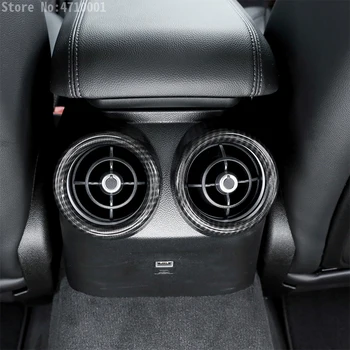 Masina Cotiera Spate Rând de Aer Condiționat Rama de Acoperire Ornamente din Fibra de Carbon ABS Pentru Alfa Romeo Giulia 2017-20 Accesorii de Interior
