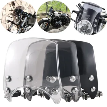 Motocicleta Parbriz Compact Sport Deflector de Vânt Parbriz 39-41mm Cleme Pentru Harley Sportster 04+ XL 883 1200 48 72 de Fier