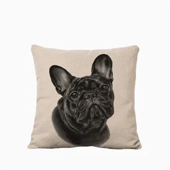 Serie de animale, câine drăguț perna, 45x45cm lenjerie de imprimare, închiriere, canapea, birou, bar, decorative pernele de acoperire
