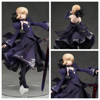 23cm Anime Soarta/Comanda mare Sabie Arutoria Pendoragon MODIFICA Rochie Neagra din PVC Figura de Acțiune Fete Sexy Modelul de Colectare Jucarii Cadou
