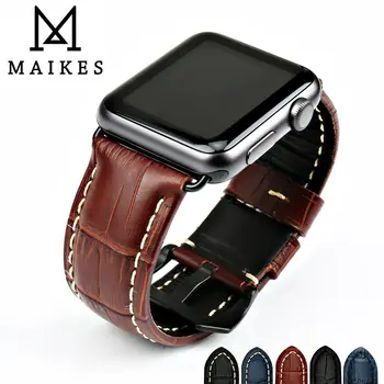 MAIKES watchbands genuine piele de vacă curea de ceas pentru Apple Watch Band 42mm 38mm serie 4-1 iwatch 4 44mm 40mm ceas brățară