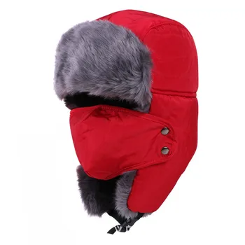 Moda Iarna Bomber Pălării Ushanka Rusă Caciula De Blana Caldă Îngroșat Lambouri Ureche Capac Pentru Femei Și Bărbați Mască Balaclava