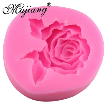 Mujiang 3D Rose Floare de Sapun Matrite de Silicon Decorare Tort de Nunta Instrumente Fondant de Ciocolata Bomboane Mucegai Lumânare Lut Polimeric, Matrițe