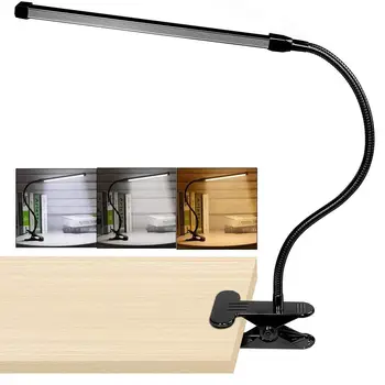 SHGO-8W LED Clip pe Lampa, lampa de Birou cu 3 Moduri de 2M Cablu Dimmer 10 Nivele Clemă de Masă Lumini