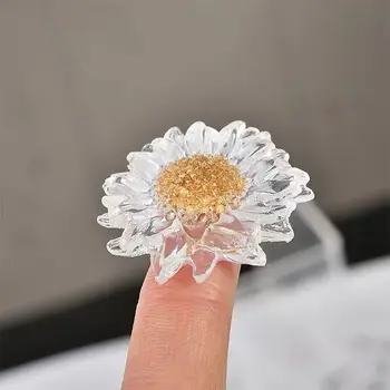 10buc Transparent Folie de Aur Daisy Rășină Accesorii DIY Manual Flori de Floarea Soarelui Cercei Inel Bijuterii