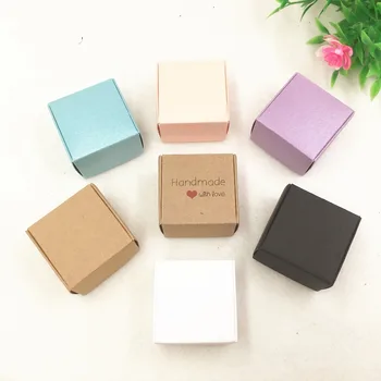 30 Buc 4x4x2.5cm multi-culoare cutie pătrată mini decor de nunta cutie de bomboane de biscuiti petală cutie