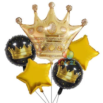 5pcs Mare coroana de Aur baloane Folie Crescut de aur cu coroana de Argint balon cu Heliu Nunta, petrecere de aniversare decor globos copil de dus