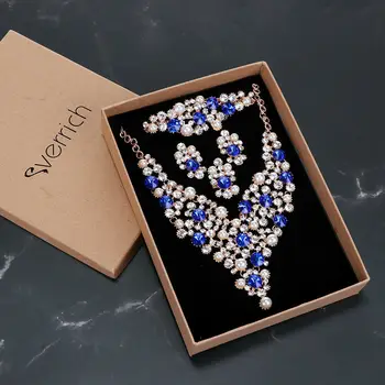 Aur 18K Brățară de Cristal Pearl Decor Cercei Colier Set de Bijuterii de Moda Lung Stratificat Harajuku Iubit Profesor Cadou