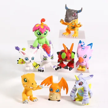 Digimon Adventure Agumon Gabumon Palmon Gomamon Patamon Tailmon Cifre Decorare Jucării Păpuși 9pcs/set