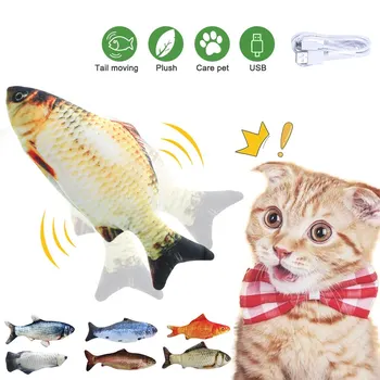 Electric Cat Jucărie de Pește USB Încărcător Interactive Realiste de animale de Companie Pisici Mesteca Musca Jucării floppy Pește Pisică jucărie Animal de casă Supplies pentru Pisici