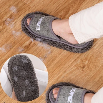 Femeia papuci de Iarna Nou Design detașabil lavabil Etaj Papuci de Interior din Microfibră de Curățare Ștergeți Praful Mop papuci Femei