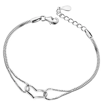 ModaOne Argint 925 Vânzare Fierbinte Inima de Cristal Bratari & Brățări Pentru Femei Fata de Ziua Îndrăgostiților prezent pulseira