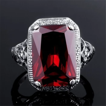 PANSYSEN Vintage Red Ruby Piatră prețioasă Inele Pentru Femei de Moda de Argint 925 Bijuterii Inel de en-Gros Petrecere de Aniversare Fine Bijuterii Cadou