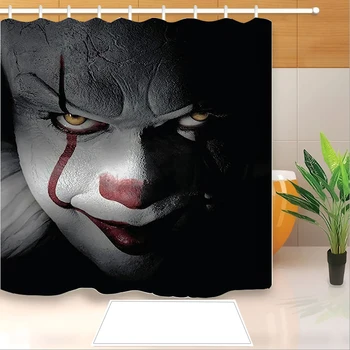 Stephen King e de Imprimare 3D Film de Groază Joker Perdea de Duș din Poliester Tesatura perdele Baie rezistent la apa Cârlig Cadă Cortina 01