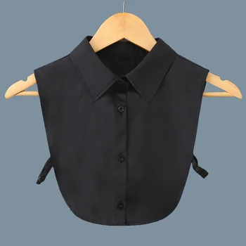 Vintage solidă Tricou Fals Guler Alb, Cravată Neagră Guler Detasabil Dickie Fals Guler detașabil Haine pentru Femei Accesorii