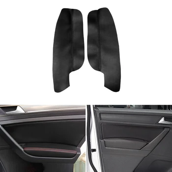2 buc Microfibra Interior de Mașină din Piele Mânerul Portierei din Față, Cotieră Capacul de Protecție Garnitura Pentru VW Caddy 2016