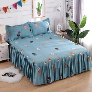 2019 dantelă romantică pat fusta șifon elegant lenjerie de pat bumbac satinat cearceafuri acasă decorare pat acoperi banda elastica