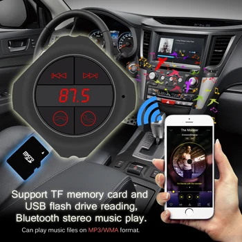6-în-1 de Mâini Libere Bluetooth fără Fir Transmițător FM Modulator Auto MP3 Player TF/SD Card de Memorie USB LCD Accesorii Auto