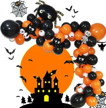 Baloane Halloween Ghirlanda Kit Decor DIY Balon Arc Kit Păianjen Mare Craniu Bat Baloane Folie pentru Petrecerea de Halloween Decor Acasă