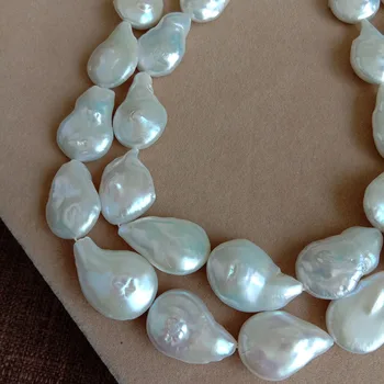 Margele perla, Natura liber cu apă dulce pearl, MARE BAROC forma de perle,de bună calitate nu reparat.lungime 24-28 mm