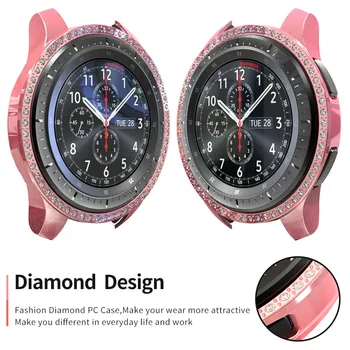 Moda Diamond Caz de Plastic pentru Samsung Galaxy Watch 46mm/42mm/active 2 1 40mm 44mm Protector Capacul Barei de protecție Cadru PC Accesorii