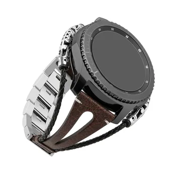 Moda Retro Bărbați Ceas Benzi Pentru Samsung Galaxy Watch (46mm) Benzi de Piele Handmade Bratara Bratara Curele de Înaltă Calitate Centura