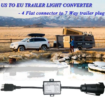 NOI în Europa Trailer Lumina Converter 4 Mod de Plat Soclu (American Vehicul) La 7 Mod de Soclu Rotund (European Trailer)