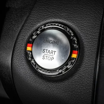 Pentru Mercedes Benz C Class W205 W213 GLC Fibra de Carbon Interior Auto Motor Start-Stop Buton de Aprindere Decor Autocolante Accesorii