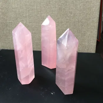 Piatra naturala cuart roz de cristal punct de vindecare obelisc de piatră bagheta roz 1buc