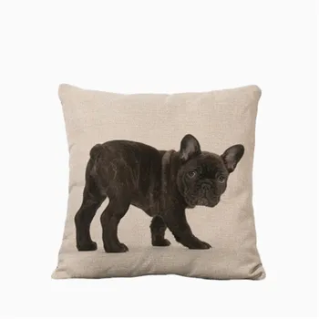 Serie de animale, câine drăguț perna, 45x45cm lenjerie de imprimare, închiriere, canapea, birou, bar, decorative pernele de acoperire