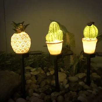 Solar LED Gazon Lampa de Cactus Forma de Spic de Lumină pentru Grădină în aer liber Curte Lampă de Masă