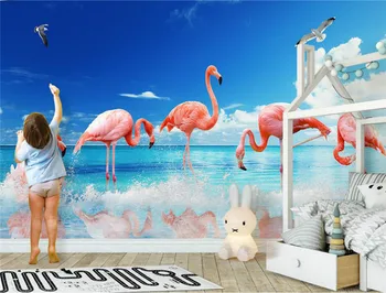 Îmbunătățire acasă Tapet 3D pentru Pereti 3d Decorative de Perete de Vinil Hârtie minimalist Modern flamingo de fundal imagini de fundal de perete