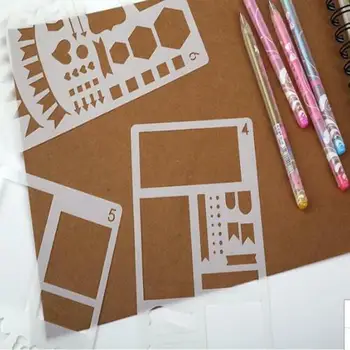 12/20buc Glonț Jurnalul Stencil Set de Plastic Planificator DIY Șablon Desen Jurnal Hot Nou Scrapbooking Autocolante DIY Instrument