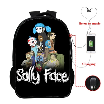 16inch USB ghiozdane Sally Fata Tipărite Băieți Fete Rucsac-Sac de Sally Fata de Moda Saci de Școală pentru Adolescent Mochilas Rucsac