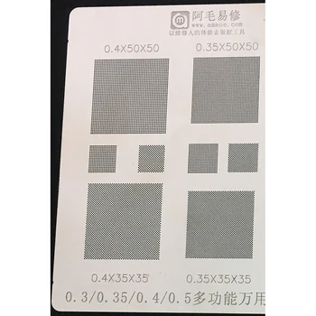 Amao Universal BGA Reballing Lipire Stencil Planta Tin Net 0.3/0.35/0.4/0.5 0.4x50x50