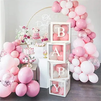 Aur Alfabetul Balon Transparent Cutie Fericit Ziua de naștere Partidul de Decorare pentru Copii Balon Primul 1st Birthday Party Balony BabyShower Deco