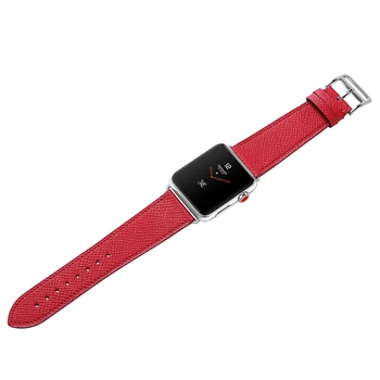 CHIMAERA Ceas din Piele Trupa Curea Roșie Autentic francez Litchi piele de Vacă din Piele Trupa De 38mm 40mm 42mm 44mm Apple Watch Band