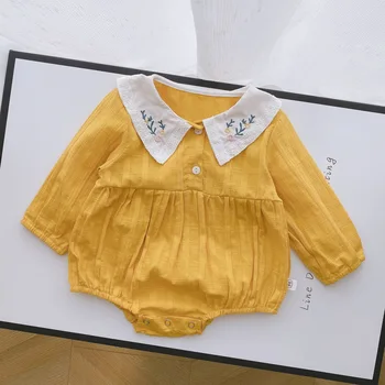 Copil nou-născut fata maneca Lunga flori mozaic salopete costume ruched copil copil copil salopete haine set 2 buc 0-18M