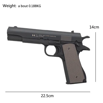 Glock 1911 Hârtie 3D Model Set Îngroșat Carton Negru Militar Tactic Pistol Model DIY Emulational elemente de Recuzită de Hârtie Gravură